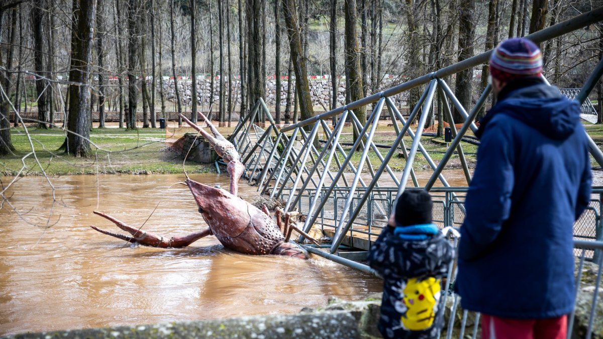 Pasarela sobre el río Duero en el Soto Playa de Soria, en Soria