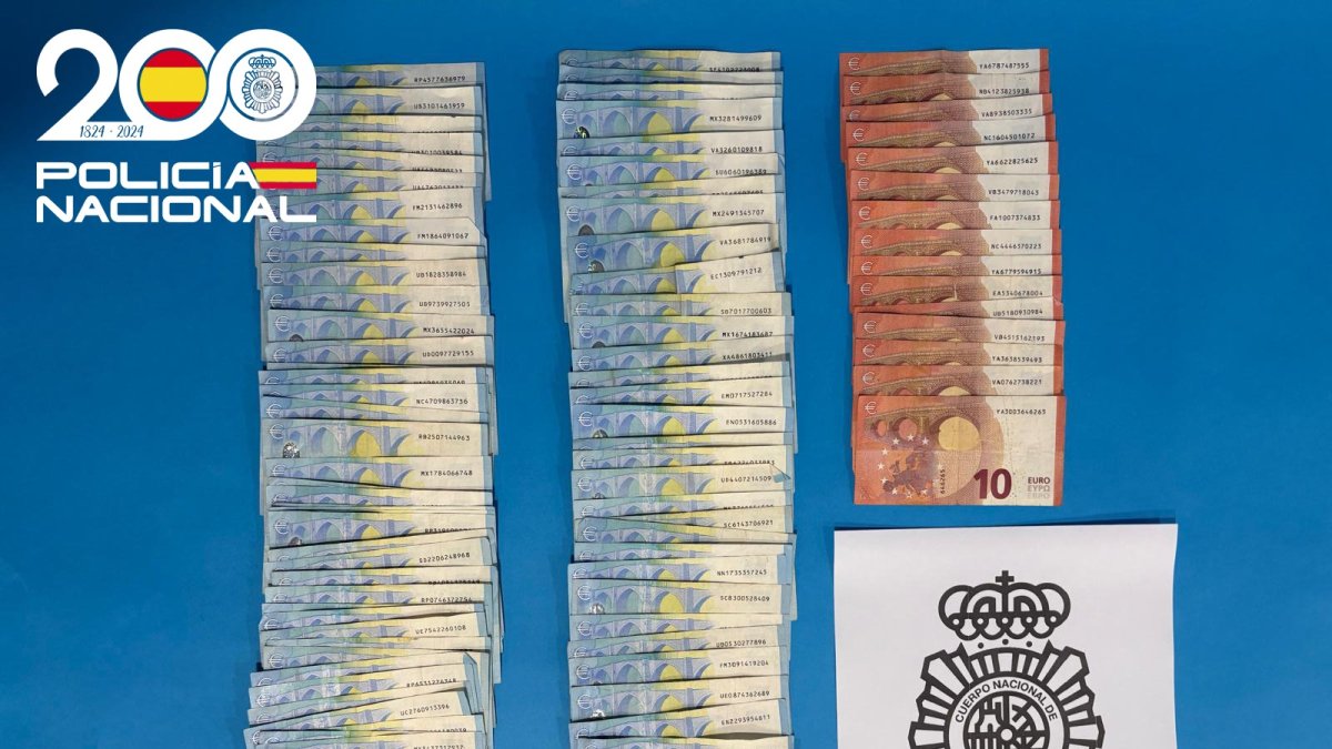 Dinero recuperado por la Policía Nacional de Aranda de Duero
