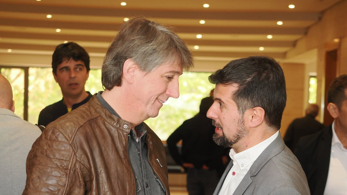 Carlos Martínez y Luis Tudanca durante el congreso de CCOO CyL.