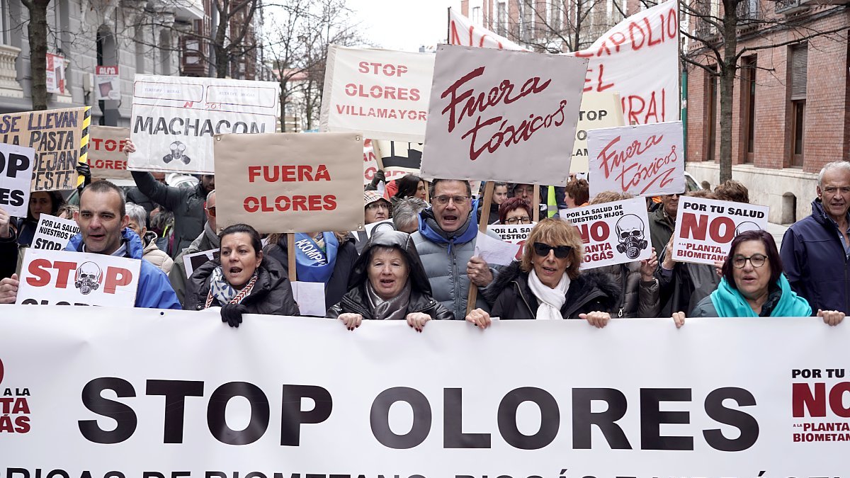 Manifestación contra la proliferación de macrogranjas y plantas de biogás en Castilla y León celebrada en Valladolid el 22 de marzo.