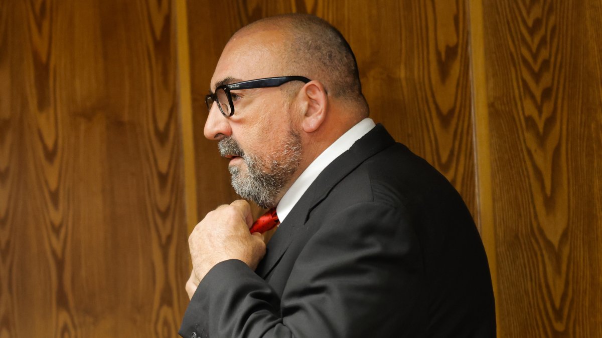 Koldo García durante su comparecencia en la Comisión del Senado en abril de 2023.