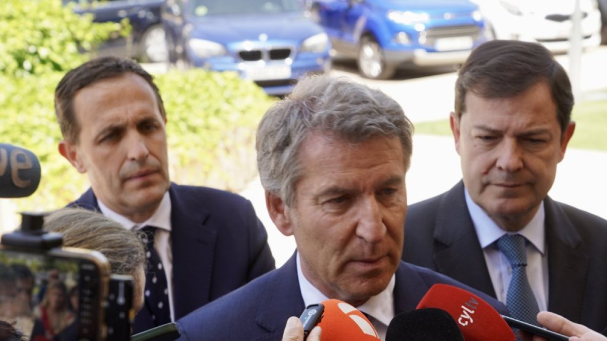 Conrado Íscar, Alberto Núñez Feijóo y Alfonso Fernández Mañueco.