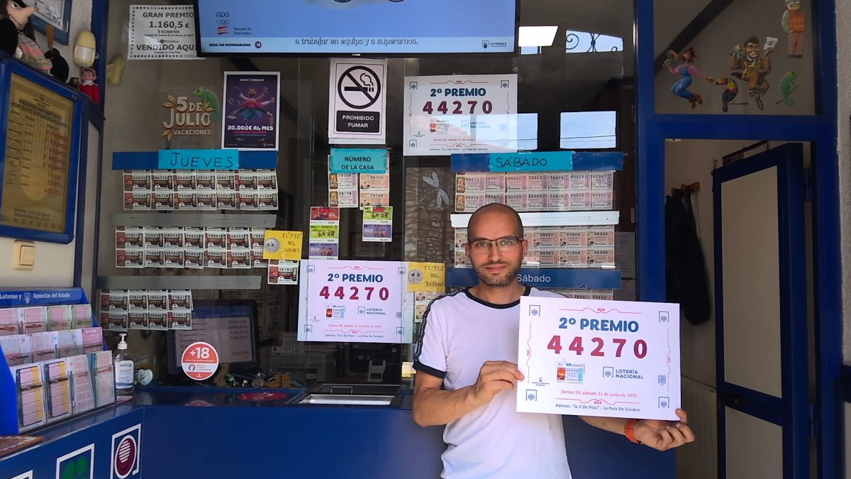 La Pola de Gordón (León) se lleva parte del segundo premio del sorteo de Lotería Nacional con el 44.270