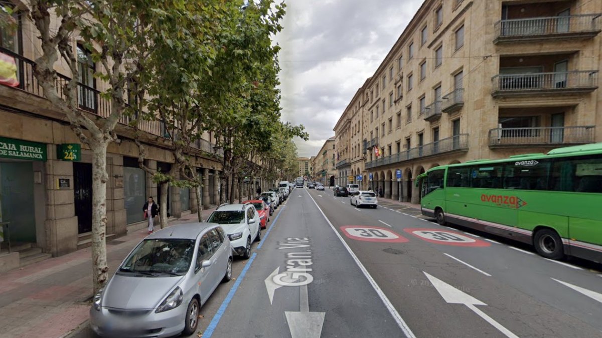 Gran Vía de Salamanca, donde tuvo lugar el atropello.