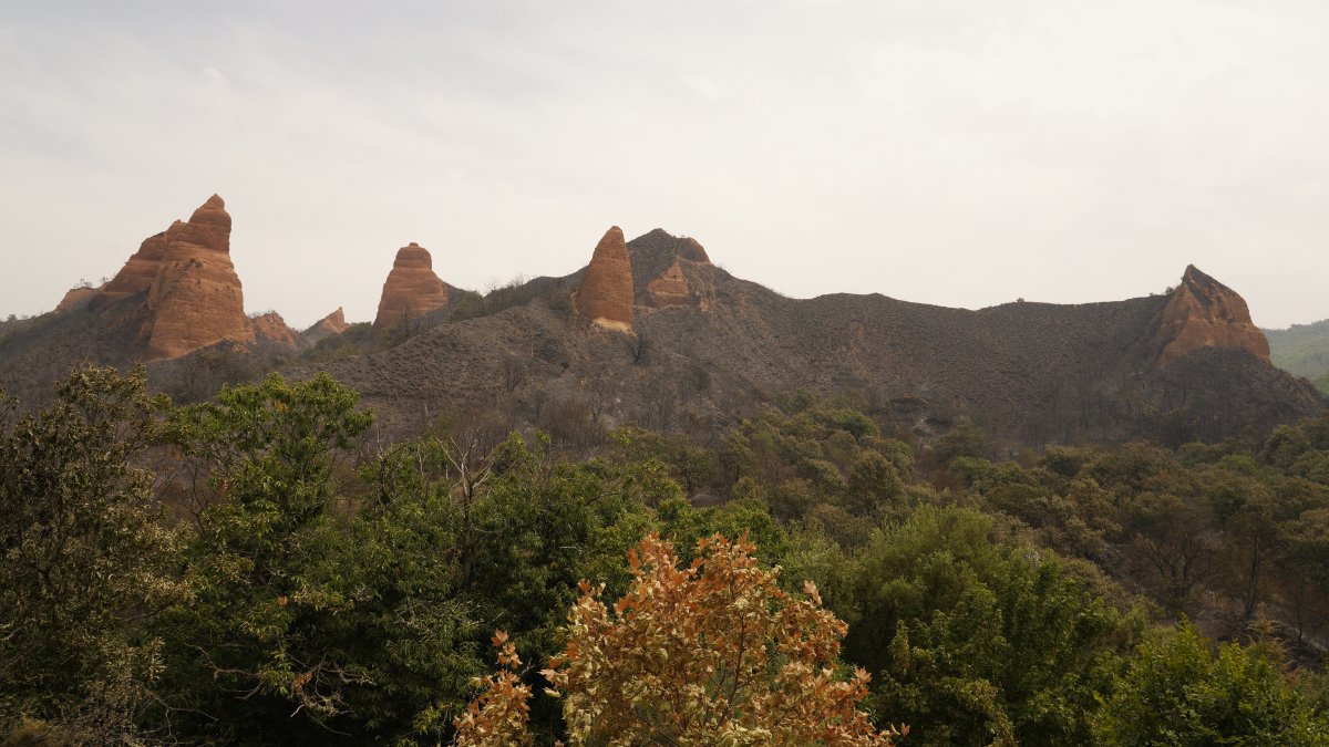 Efectos del incendio en Las Médulas (León)