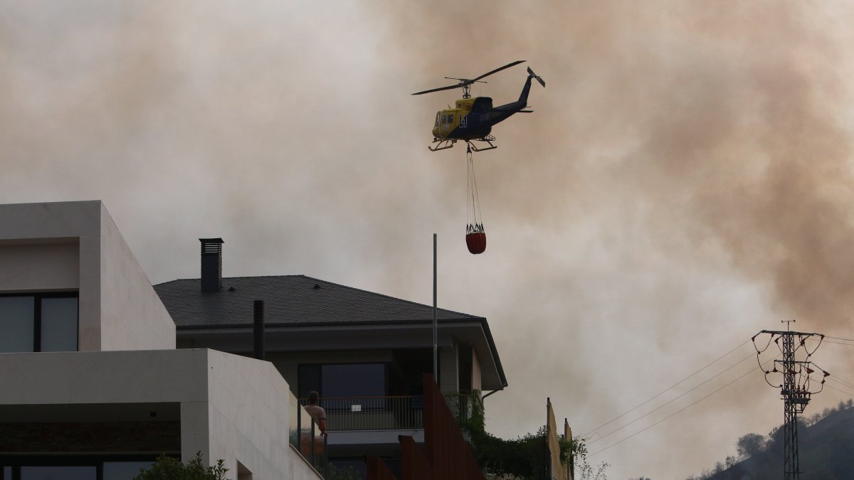 Incendio en Molinaseca en León