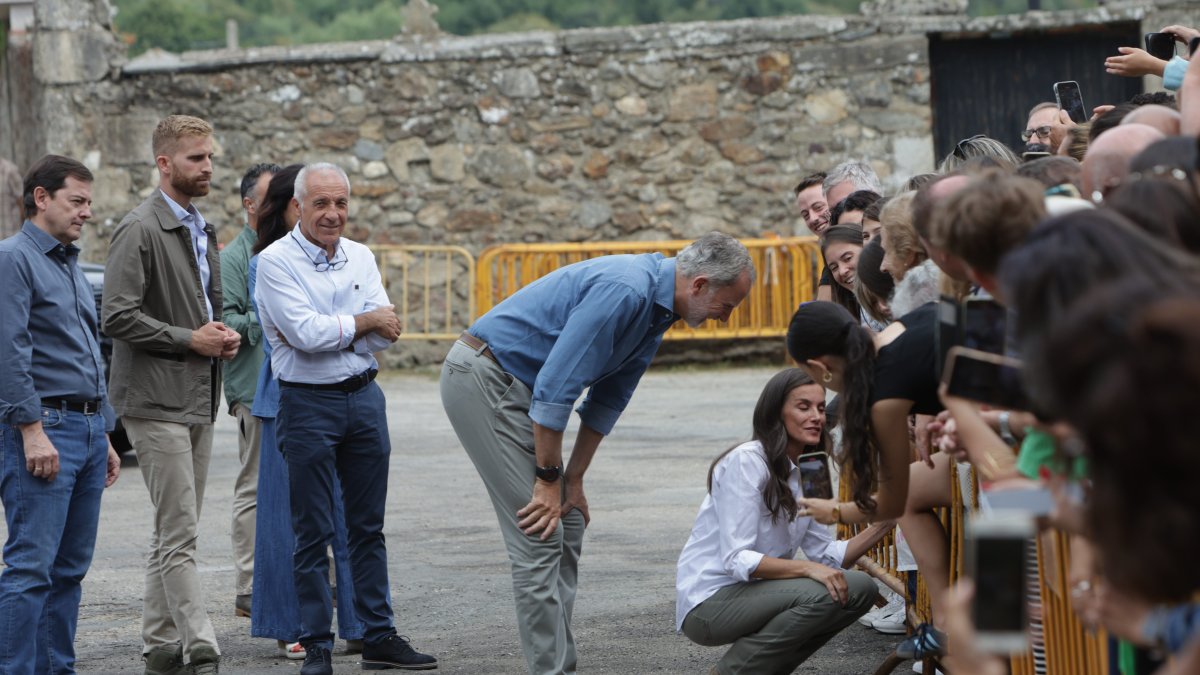 Visita de los reyes a las principales zonas afectadas por los incensios forestales de Castilla y León, acompañados del presidente de la Junta, Alfonso Fernández Mañueco