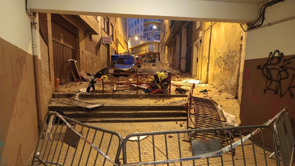 Edificio de la Calle Diego Acebes en Soria tras la explosión