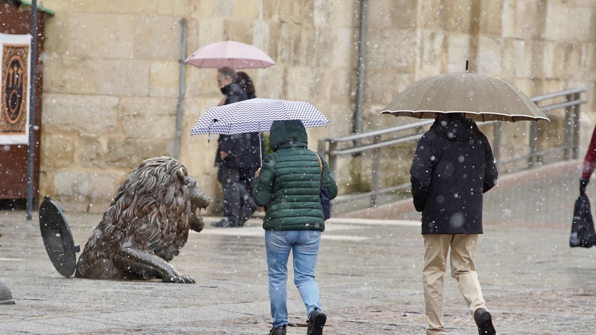 Nieve en León en una imagen de archivo
