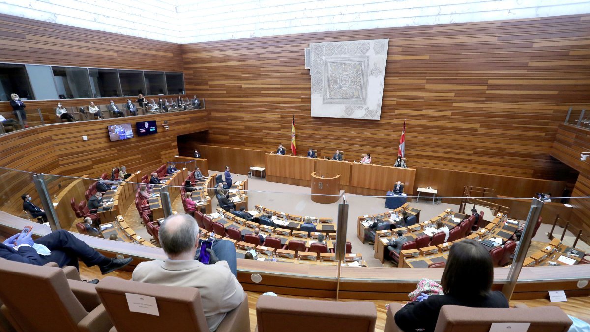 Hemiciclo de las Cortes de Castilla y León en sesión plenaria en una foto de archivo.