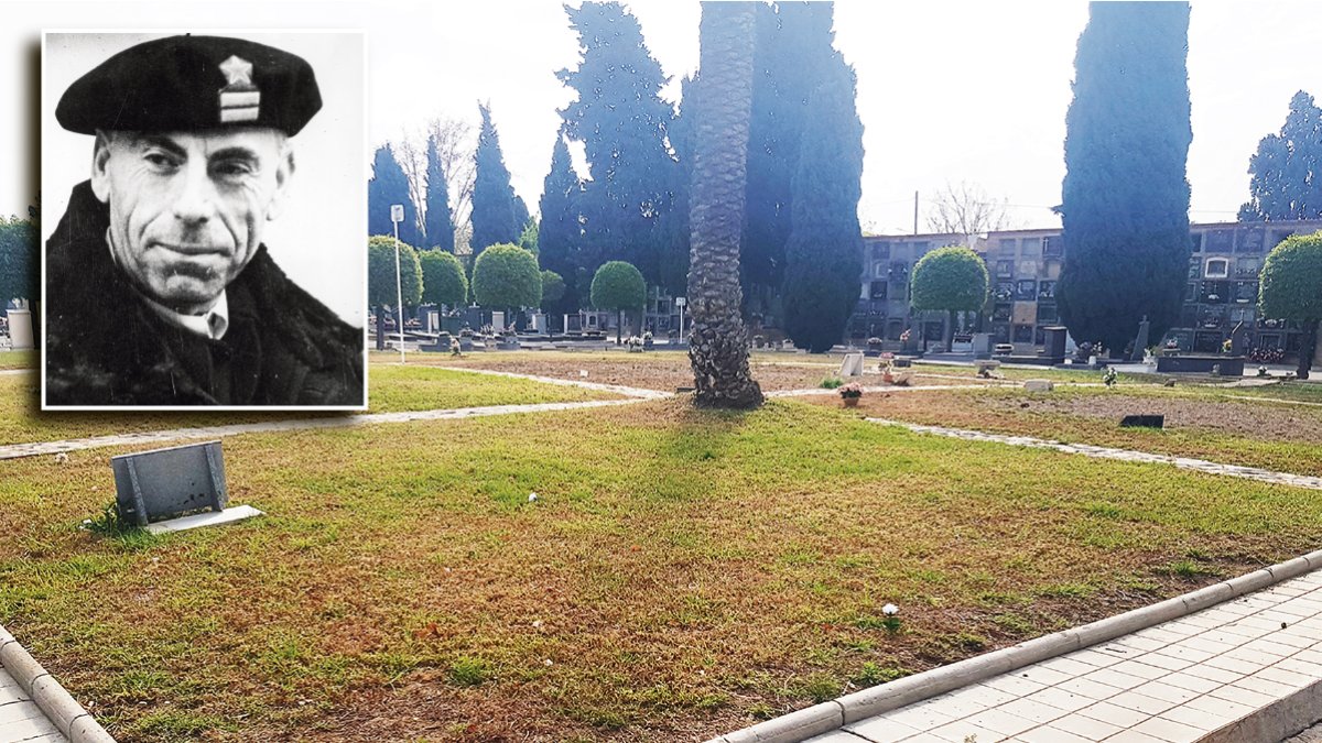 Cuadrícula bajo la que se encuentra el militar burgalés Antonio Ortega, en la fosa 9 del cementerio de Alicante.