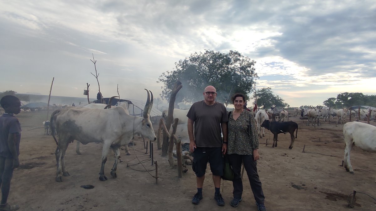 Jaime Barrio y Elena Ortiz en Sudán del Sur 2024.
