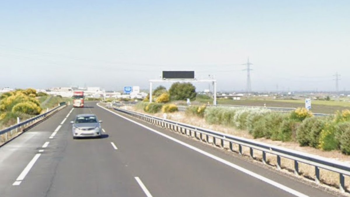 Tramo de la A-62 afectado por los cortes, en una imagen de archivo.