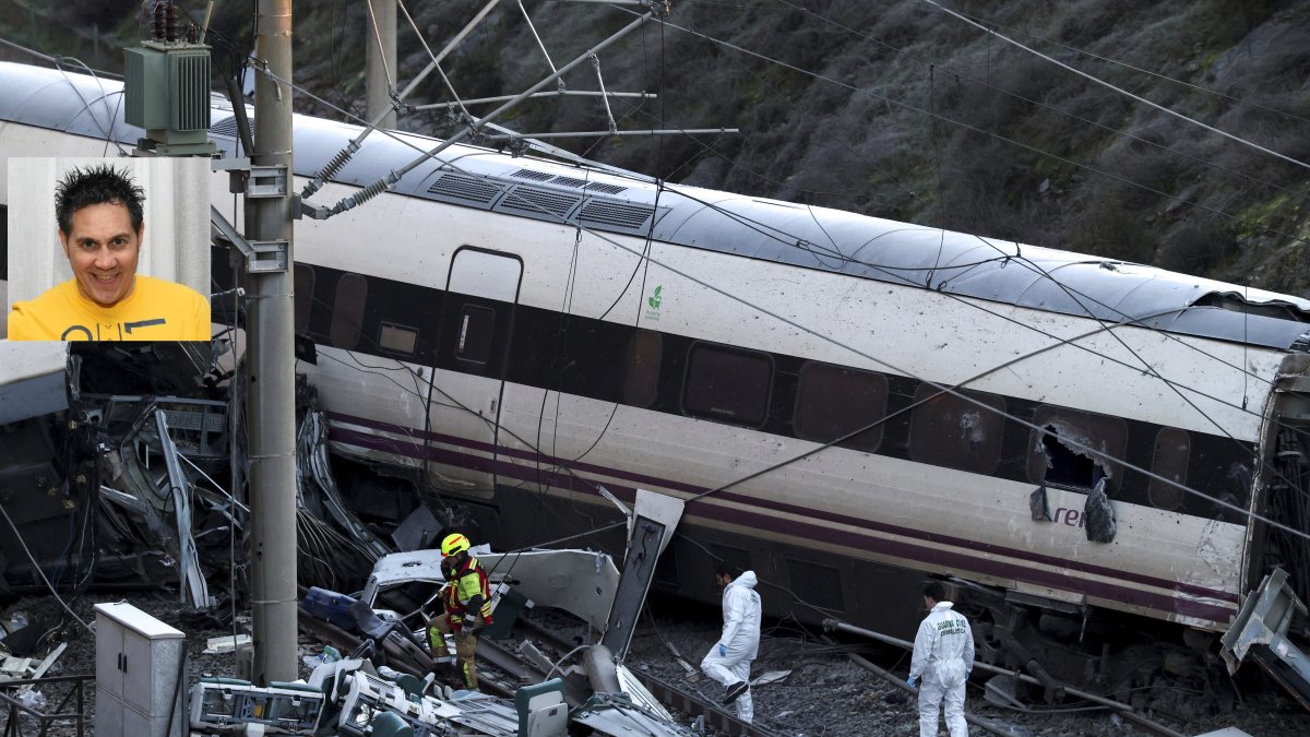 Accidente ferroviario en Adamuz, en la foto pequeña Julio Rodríguez.
