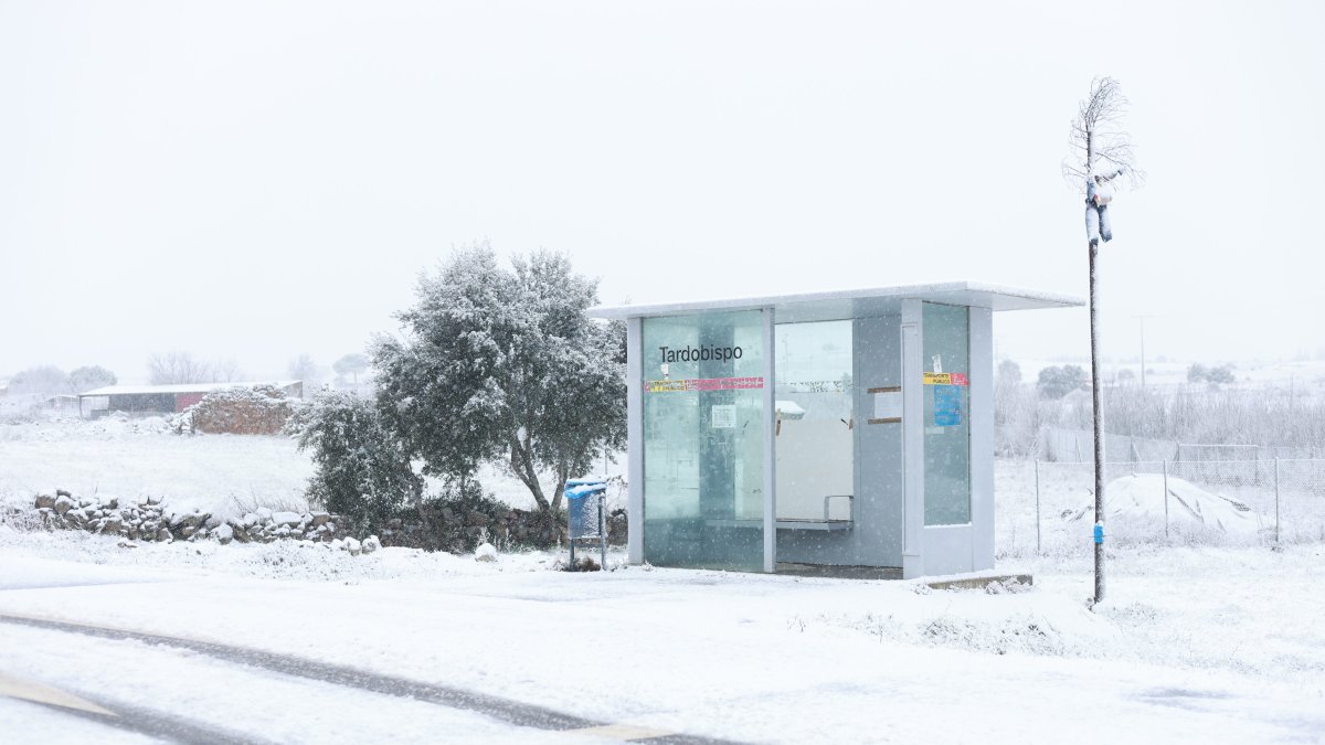 Nieve en una carretera de Zamora.