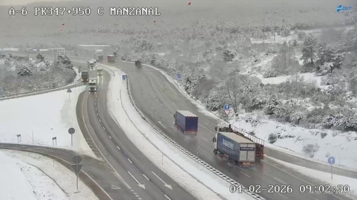 Imagen facilitada por la DGT en Manzanal.