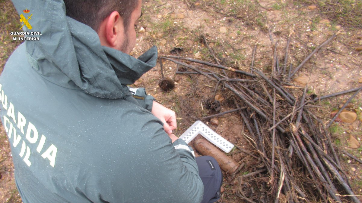 Proyectil de la Guerra Civil en Matalbaniega (Palencia)