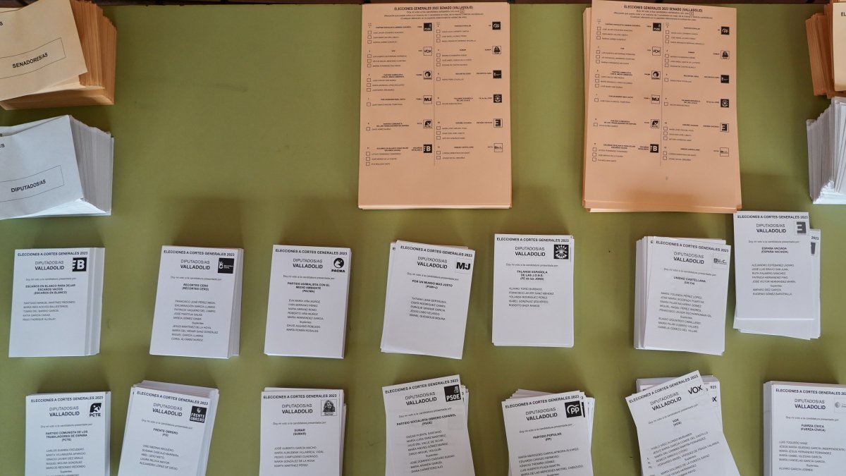Papeletas de las elecciones a las Cortes Generales