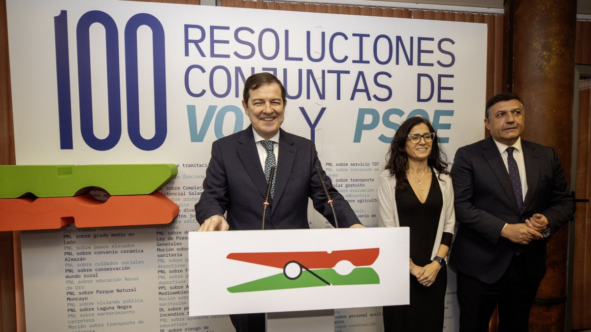 Alfonso Fernández Mañueco, en su comparecencia ante los medios en Ávila.