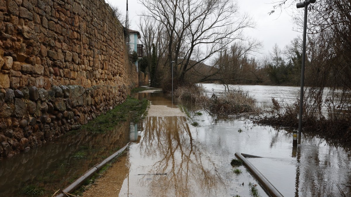 Crecida del rio Duero a su paso por Soria