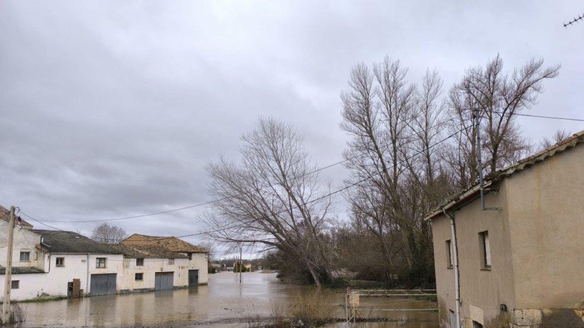 Situación de la riada en las viviendas de San Esteban de Gormaz.