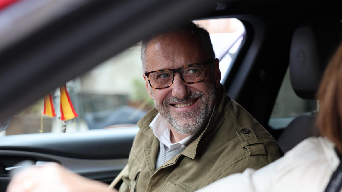 El candidato de VOX a las Cortes, Carlos Pollán, en Segovia