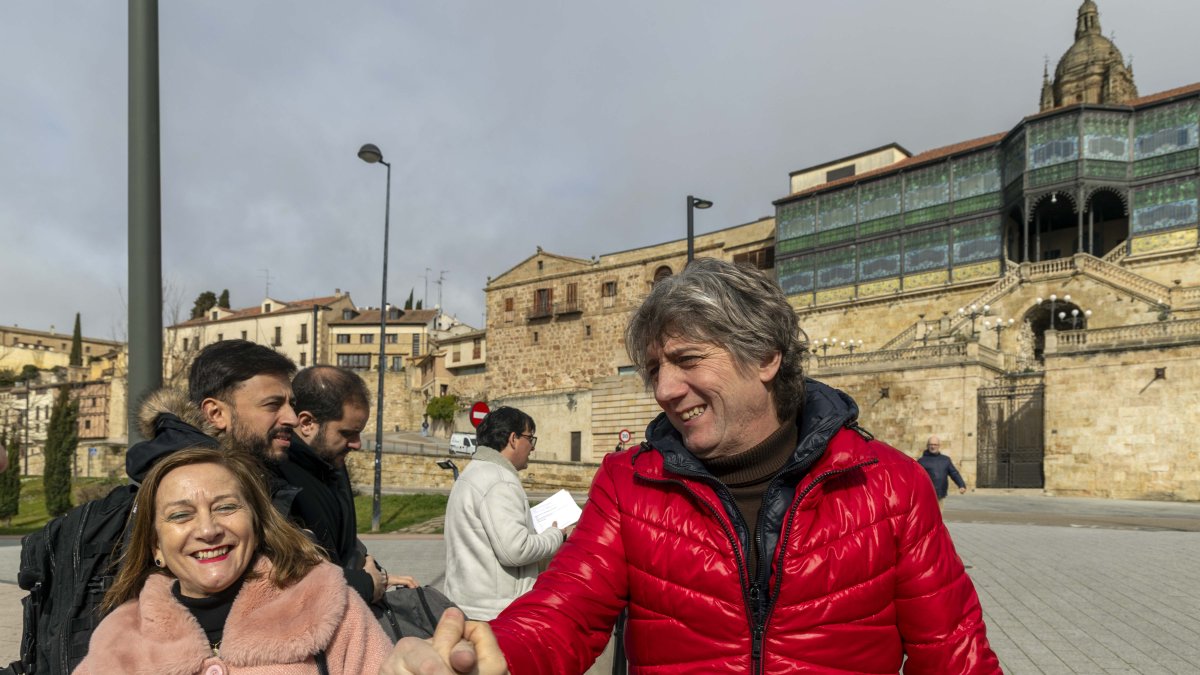 El secretario general del PSOECyL, Carlos Martínez, en Salamanca