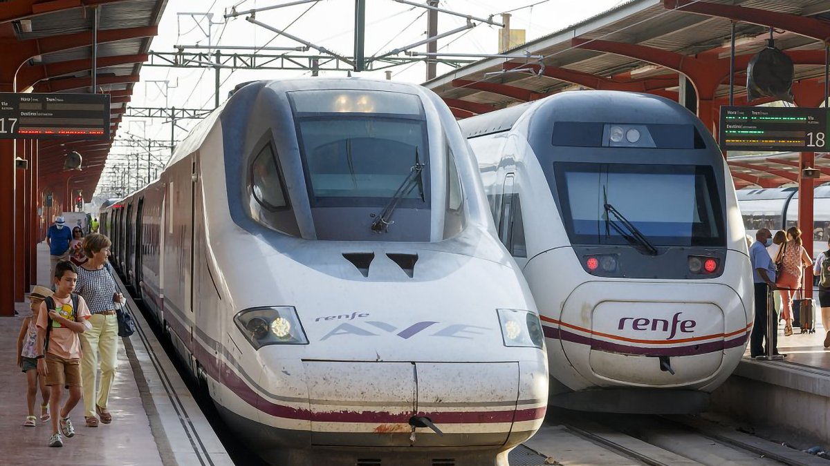 Imagen de un AVE en la estación Rosa Manzano