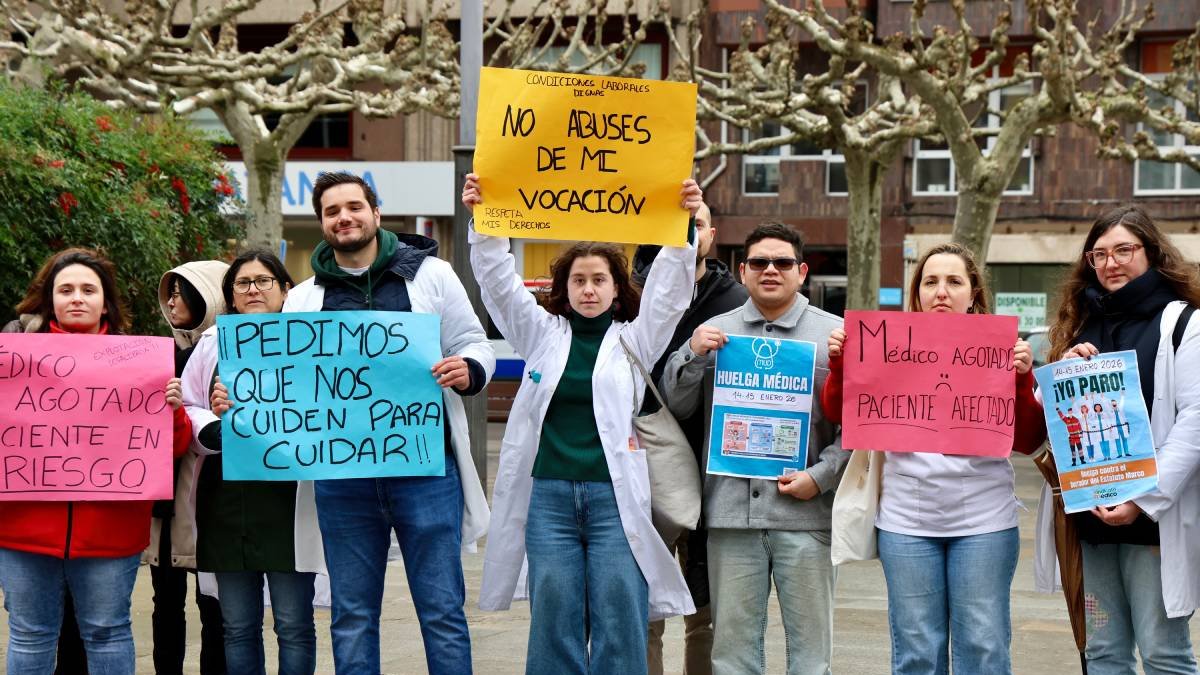 Concentración en León por de la huelga de médicos el pasado mes de enero.