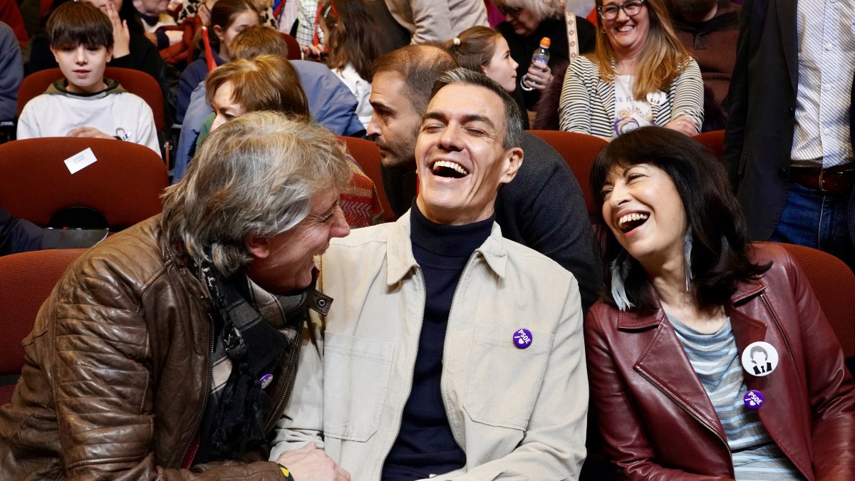 Carlos Martínez, Pedro Sánchez y Ana Redondo, este sábado en Soria.