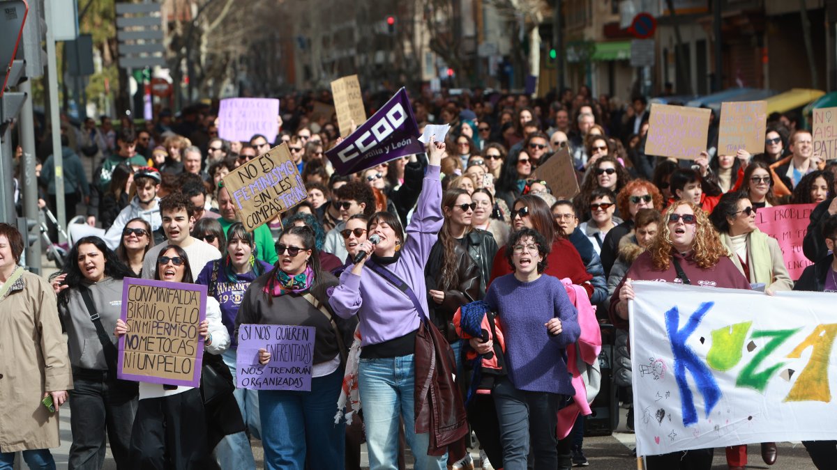 Asistentes a la manifestación del 8M de Zamora.