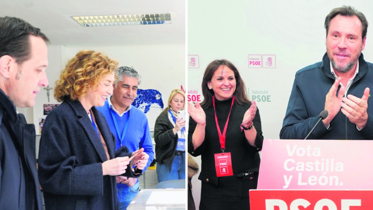 Pardo vota en el colegio electoral y Gómez Urbán y Puente tras el escrutinio.