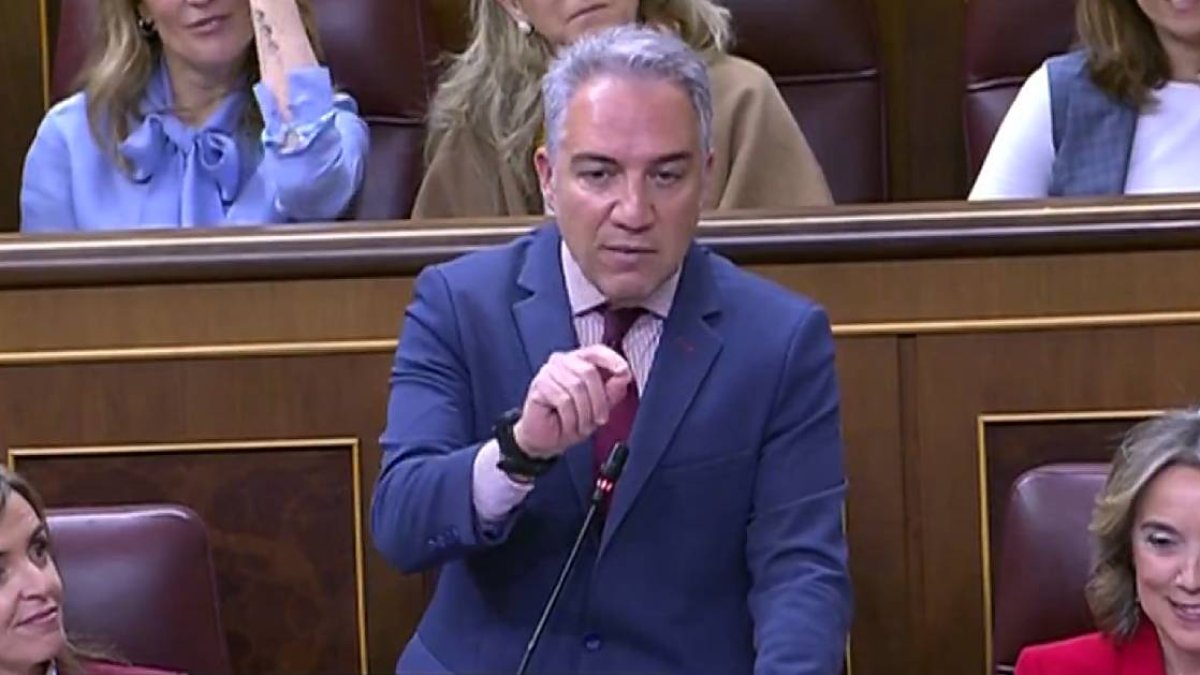 Elías Bendodo durante su intervención en el Congreso este miércoles.
