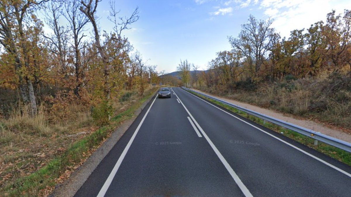 CL-601 a la altura del Real Sitio de San Ildefonso (Segovia),donde ha tenido lugar el accidente