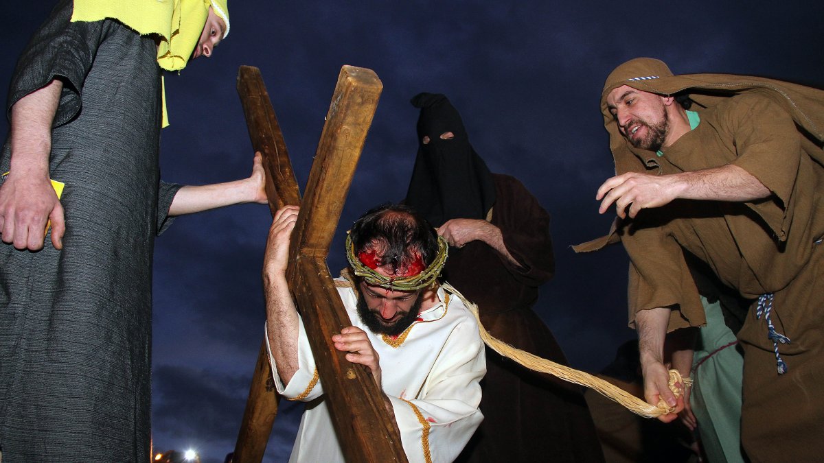 Representación del Viacrucis de Jiménez de Jamuz