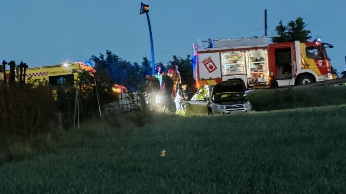 Imagen del accidente el pasado domingo en Golmayo.