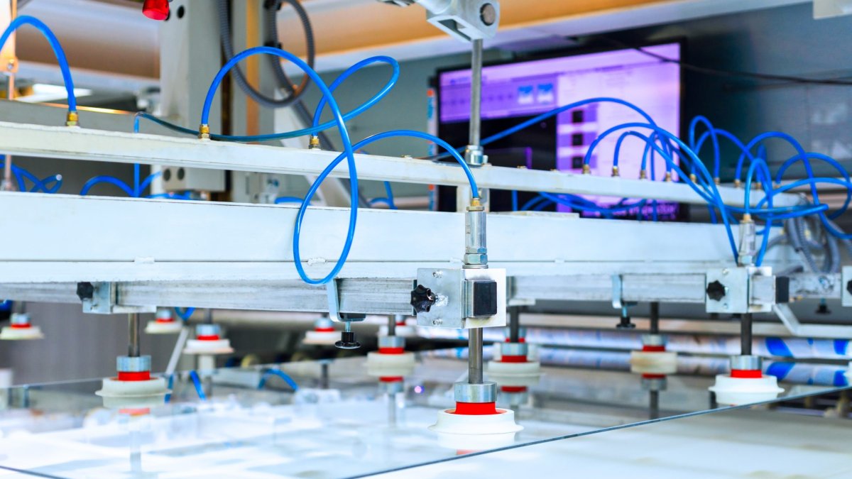 Fabricación de vidrio en una planta de Tvitec.