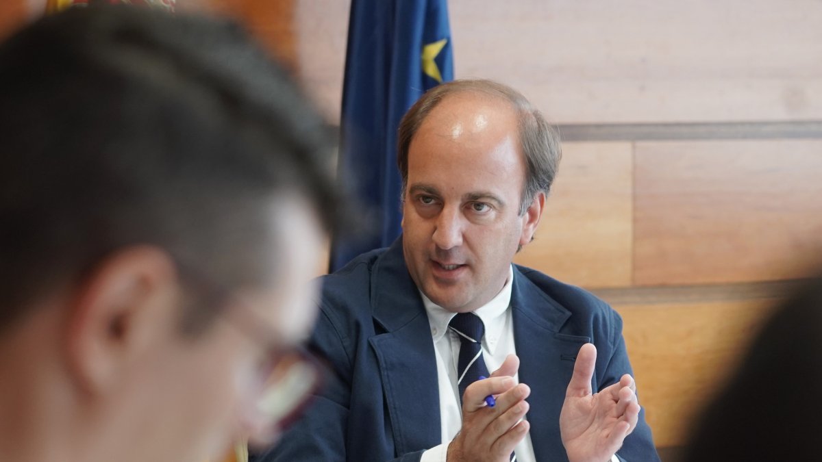 Joaquín Antonio Pino durante una reunión con las organizaciones agrarias, en una imagen de archivo.
