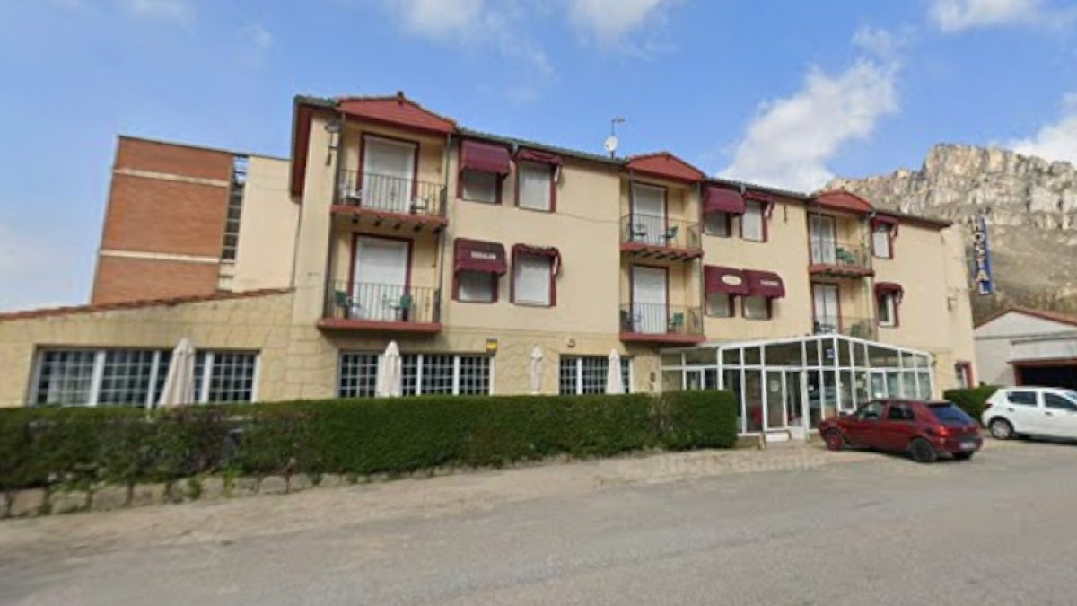 Hostal Pancorbo, en Burgos, donde ocurrió el incendio.