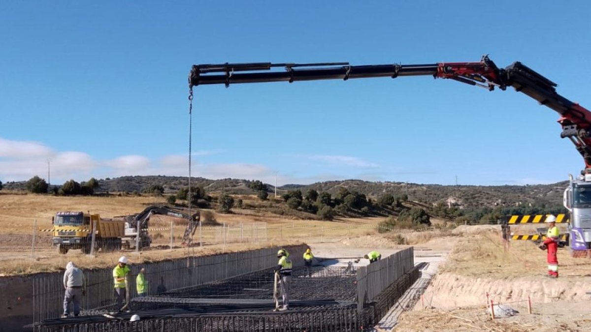 Obras en el tramo de la A-11 en Langa de Duero en Soria, en una imagen de archivo.