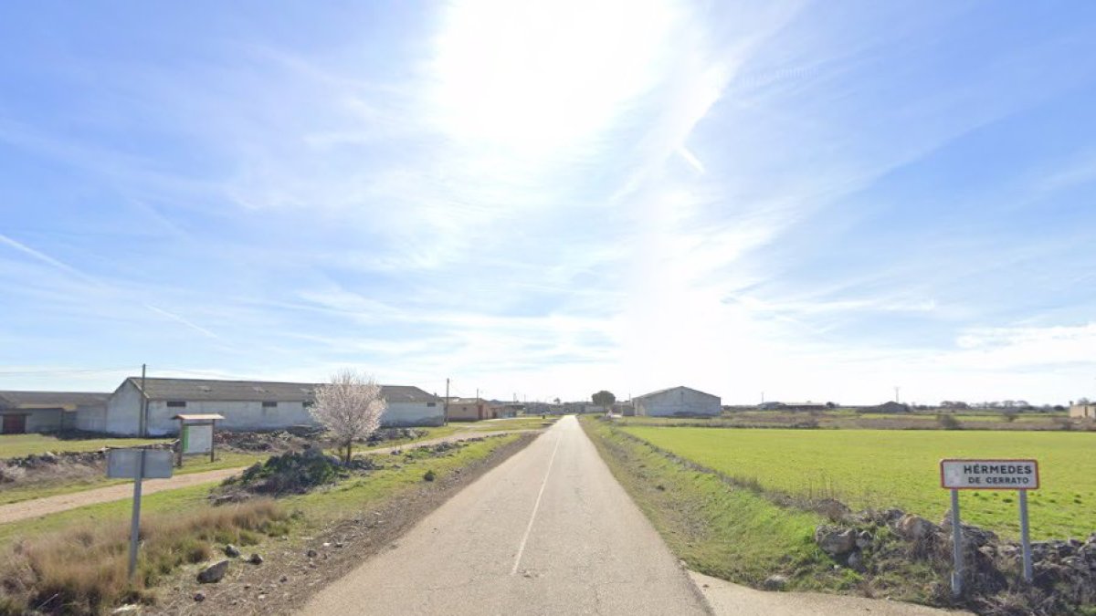 P-144 a la altura de Hérmedes de Cerrato, donde ha tenido lugar el suceso