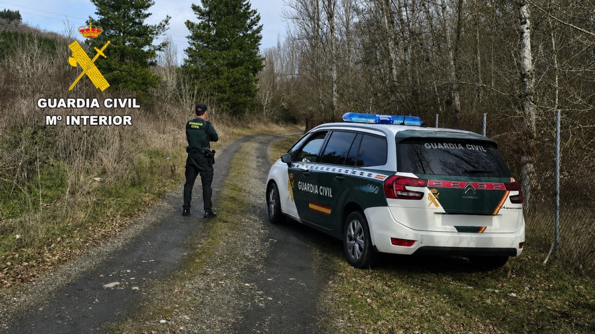 Coche y agente de la Guardia Civil.