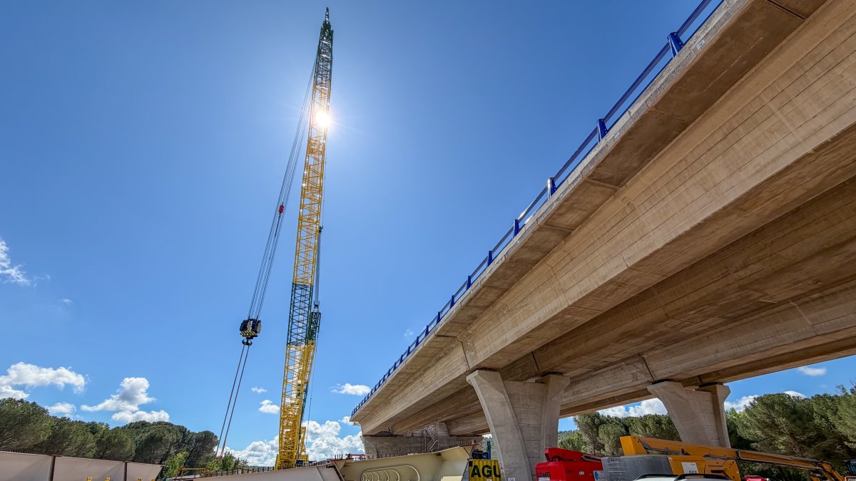 Obras del viaducto de la A-11 sobre el Duero