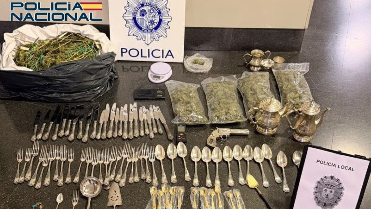 Material intervenido por la policía.