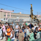 Protesta de vecinos de Palencia por las obras del AVE