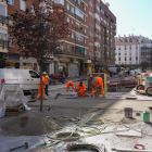Operarios trabajando en una obra de Valladolid.
