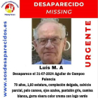 Imagen del cartel del desaparecido en Aguilar de Campoo