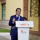 El presidente de la Junta de Castilla y León, Alfonso Fernández Mañueco, en la rueda de prensa de inicio del curso político.