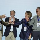 Jesús Julio Carnero, Paco Vázquez, Cuca Gamarra y Elías Bendodo en la inauguración de la Intermunicipal de Valladolid.