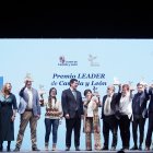 Alfonso Fernández Mañueco, junto a los galardonados con los premios Leader